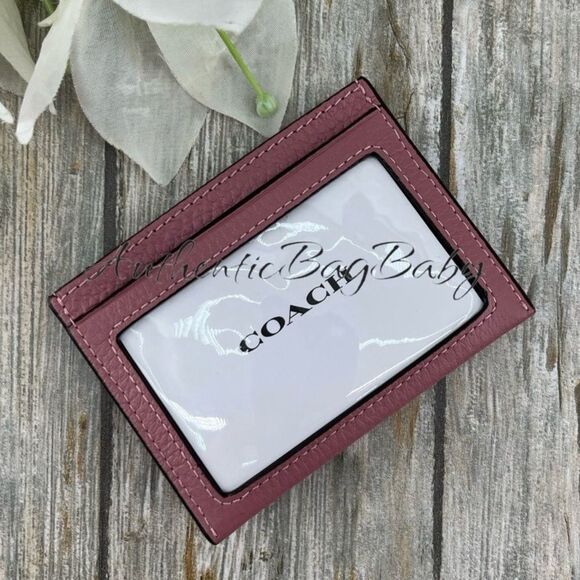 Coach Slim Id Card Case With Heat Rivets Wallet Purse - Picture 3 of 6